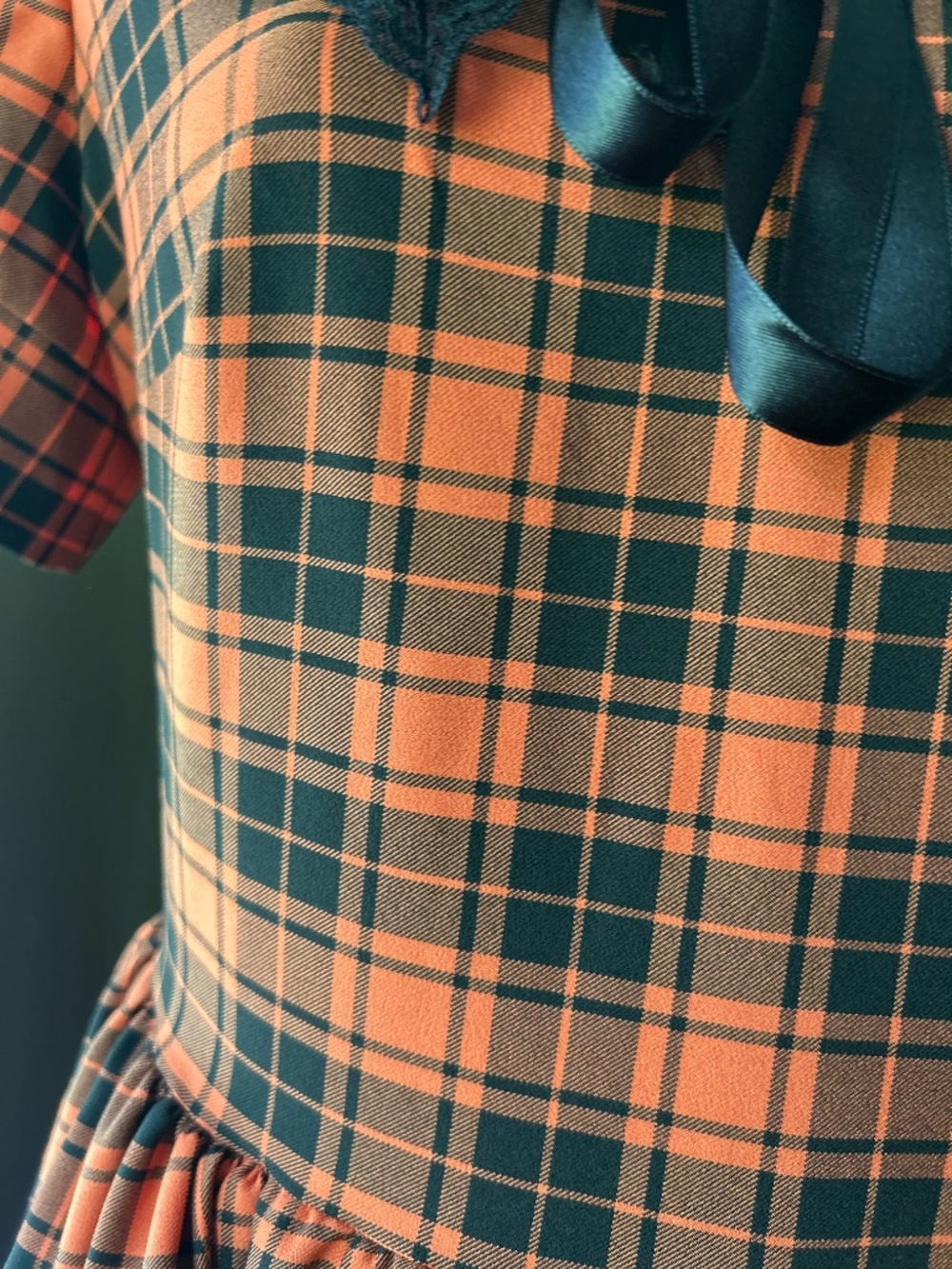 Foxblood Orange plaid dress Small - Picture 6 of 6